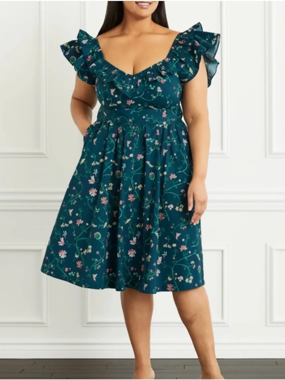 green nap dress Hill House Green Floral Nap Dress